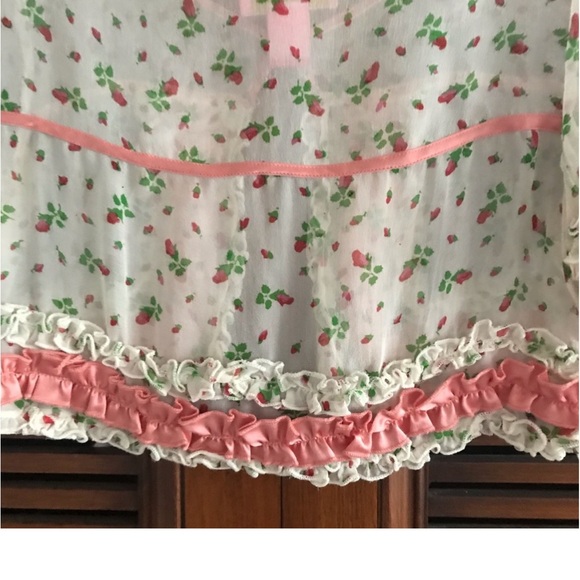BETSEY JOHNSON SATIN PINK & WHITE FLORAL SHEER CROPPED BOLERO - Picture 10 of 13